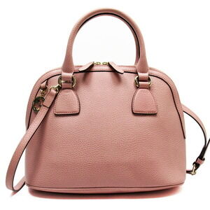 Gucci Handbag Crossbody Shoulder Bag Double GG Charm Pink Gold Leather